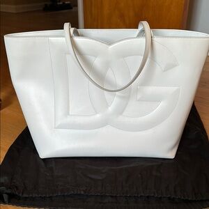 Dolce & Gabbana White Designer Tote (DG Logo Tote)